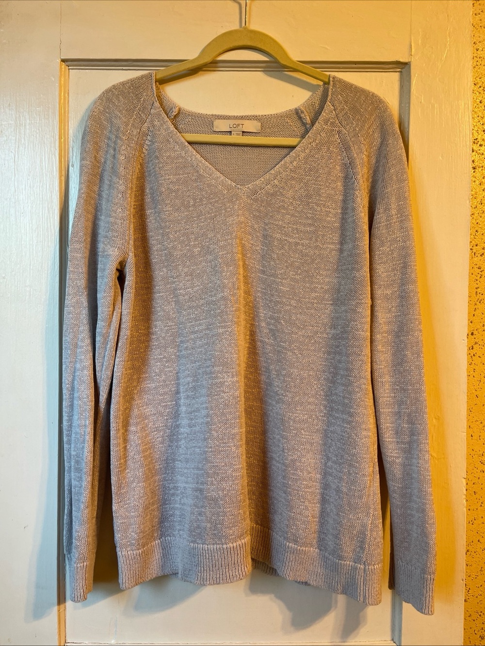 Loft Women's Long Sleeve Gray Sweater, Large